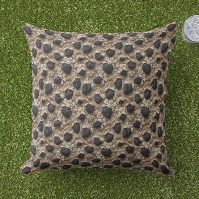 Coussin Mûres au Crochet Fruit  (Herbe)