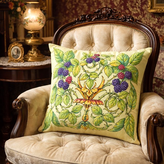 Coussin Mûres de l'ère victorienne rétro (Créateur téléchargé)