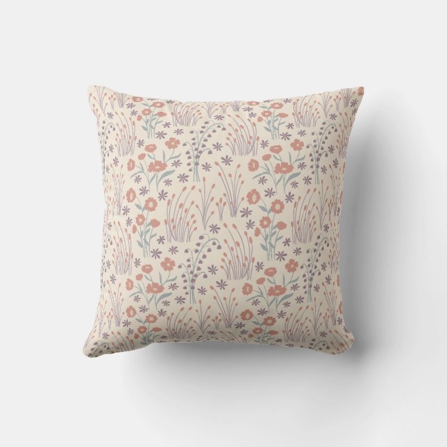 Coussin Murmures de fleurs sauvages printanières (Verso)