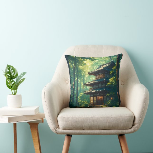 Coussin Murmures de la forêt : une retraite japonaise cach (Chaise)