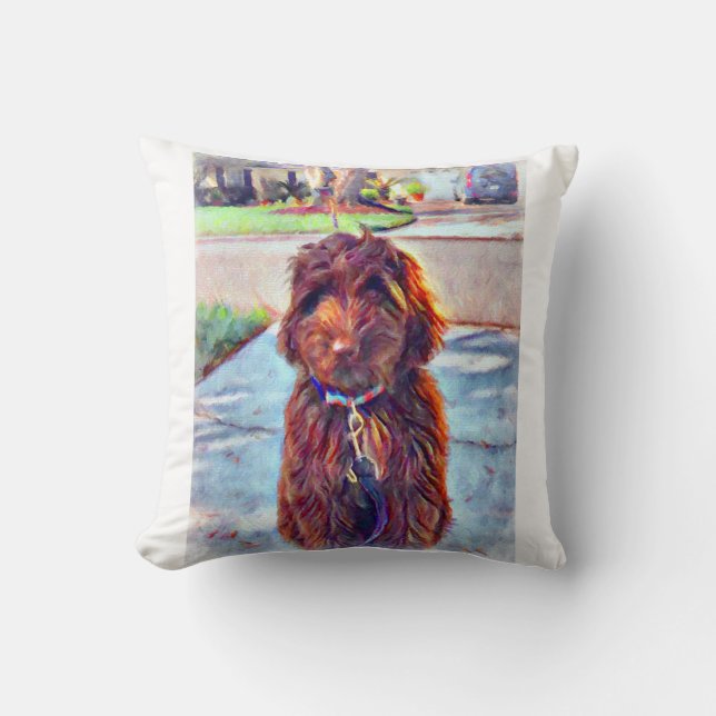 Coussin Murphy le Labradoodle (Recto)