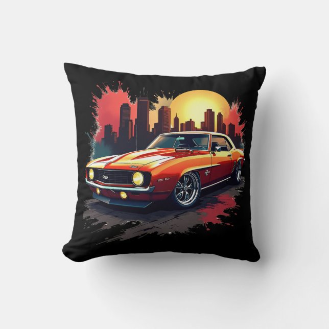 Coussin Muscle Car aux Graffiti (Recto)