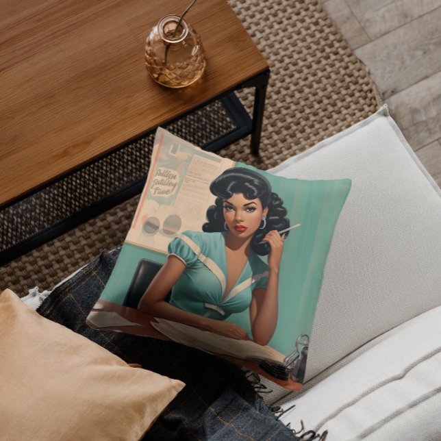 Coussin Muse littéraire : Étude Vintage (Créateur téléchargé)