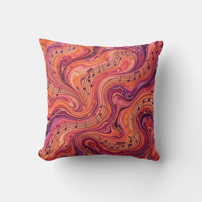 Coussin Musical Notes Sunset (Recto)
