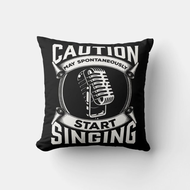 Coussin Musicien chanteur de musique de chant (Recto)
