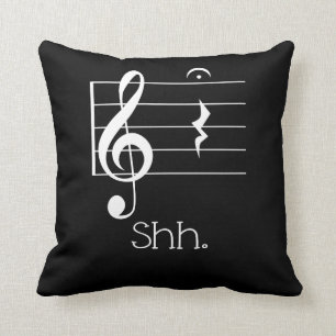 Coussin Musicien drôle de repos chut quart et de Fermata