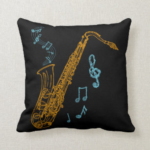 Coussin Musicien saxophone Jazz Music Art