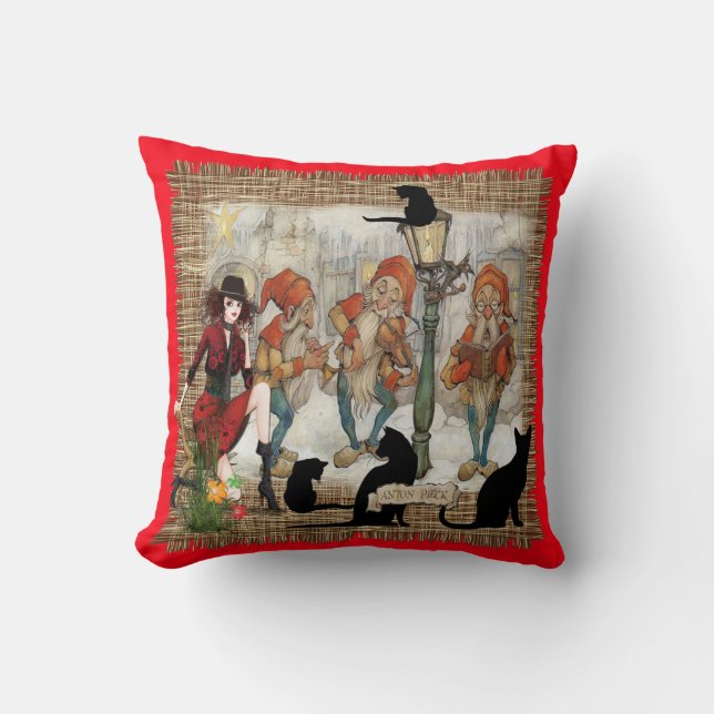 Coussin Musiciens dans le vieux Amsterdam pendant Noël (Recto)