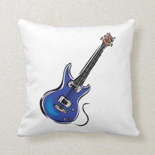 Coussin musique bleue graphic.png de guitare électrique