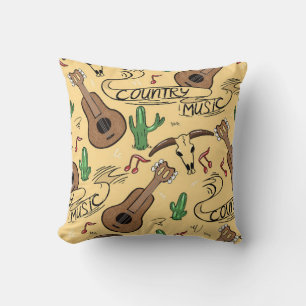 Coussin Musique country sans couture motif avec guitare, c
