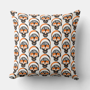 Coussin musique de club de mort de crâne de rock DJ