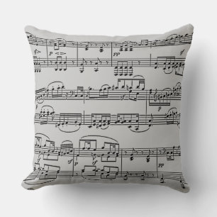 Coussin musique de feuille de notes musicales