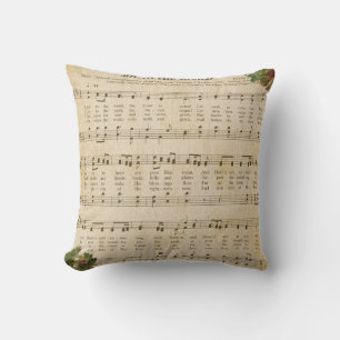 Coussin Musique de feuille volante vintage de Joie au mond
