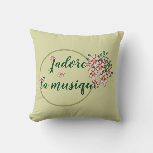 Coussin musique de La de j'adore - carreau pour des (Recto)