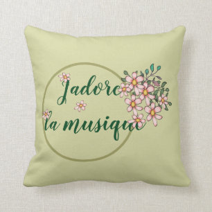 Coussin musique de La de j'adore - carreau pour des