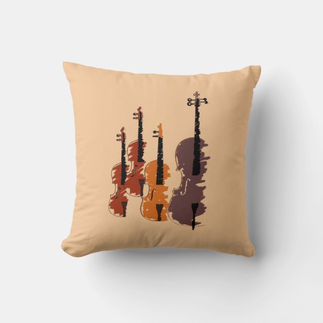 Coussin Musique de l'arty à cordes violon (Recto)
