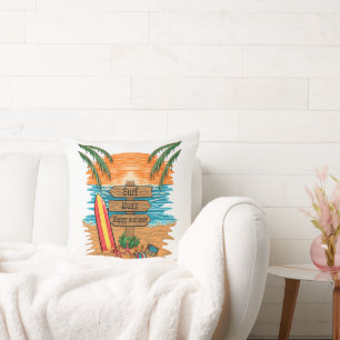 Coussin musique de surf été heureux