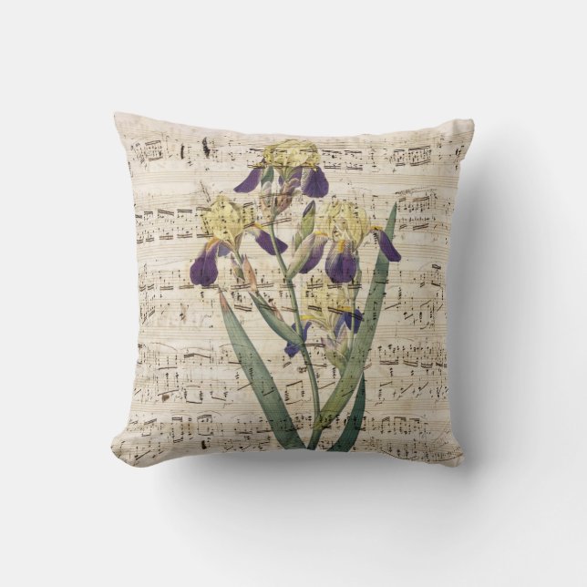 Coussin musique d'iris jaune (Recto)