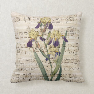 Coussin musique d'iris jaune