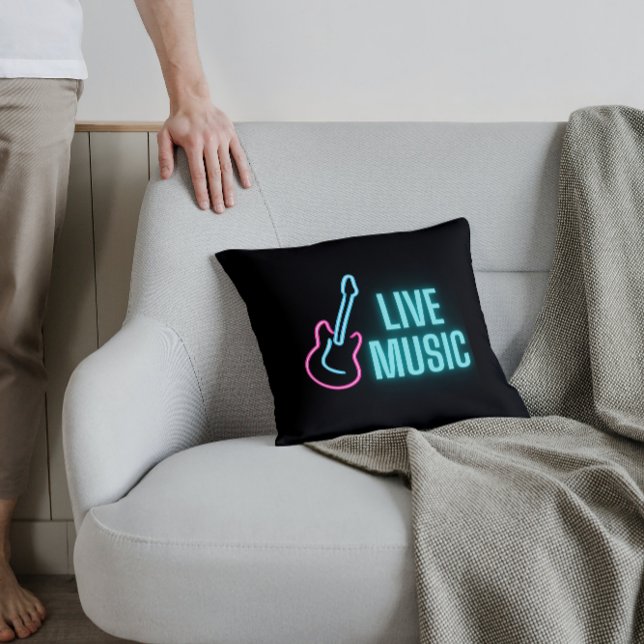 Coussin Musique en direct Neon Guitare (Créateur téléchargé)