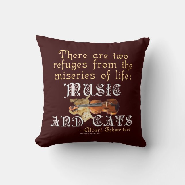 Coussin Musique et chats (Recto)