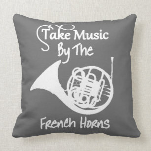 Coussin Musique French Horn Drôle Slogan Graphique