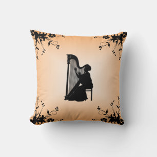 Coussin Musique Harpist Silhouette Mojo Américain Jeter Pi