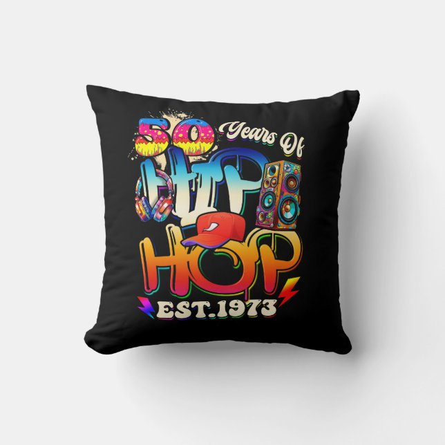 Coussin Musique Hip hop 50e anniversaire Histoire noire Ho (Recto)