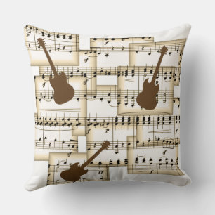 Coussin musique papier guitare arrière - plan lancer oreil