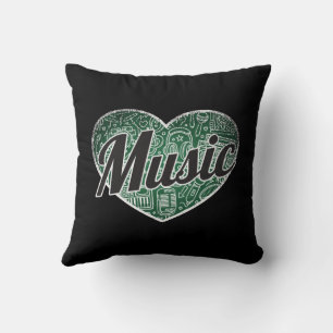 Coussin Musique Retro Coeur Blackboard Love