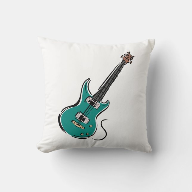 Coussin musique turquoise graphic.png de guitare (Recto)