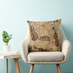Coussin Musique Vintage