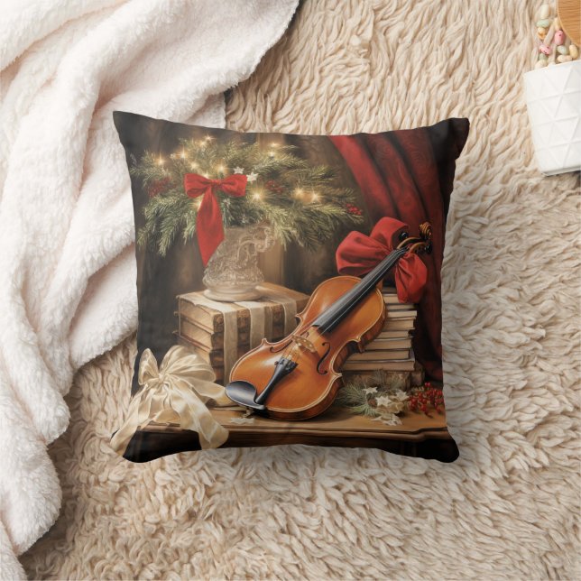 Coussin Musique violon de Noël (Couverture)