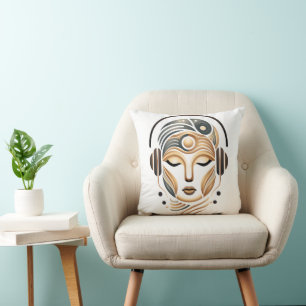 Coussin Musique zen minimaliste Déesse géométrique abstrai