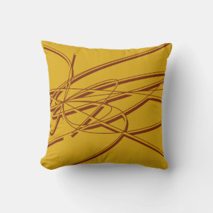 Coussin Mustard Jaune Moderne Abstrait