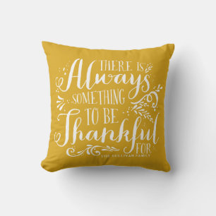 Coussin Mustard Jaune Toujours Merci Citation Thanksgiving