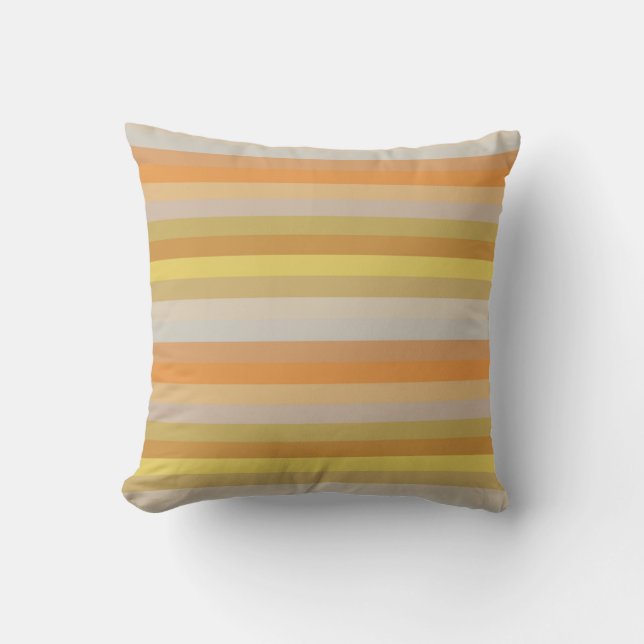 Coussin Mustard & Terracotta  Earth Tone Horizontal Stripe (Recto)