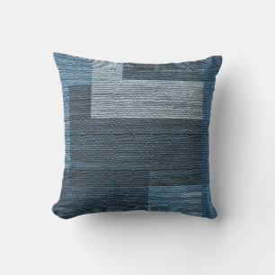 Coussin MVB Patiné bleu/gris Faux Burlap    designOutdo