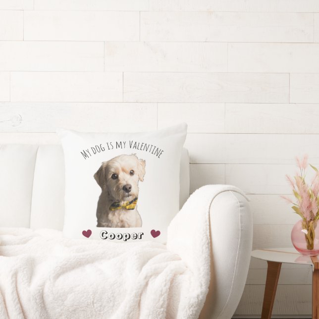 Coussin My Dog Is My Valentine – Personalized Pet  (Canapé)