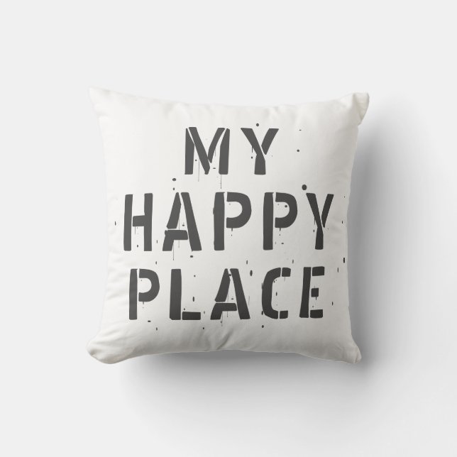 Coussin My Happy Place Typography (Recto)