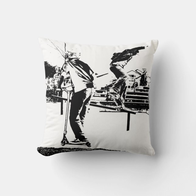 Coussin My Life is Skateboard and Scootering (Recto)