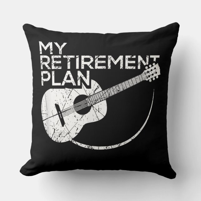 Coussin My Retirement Plan Guitar Funny Musicians (Recto)