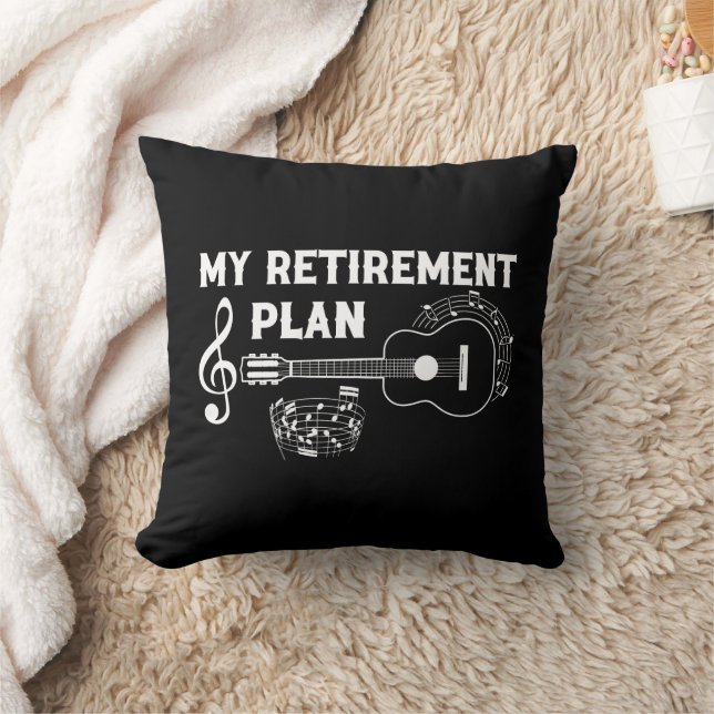 Coussin My Retirement Plan Guitar Funny Musicians (Couverture)