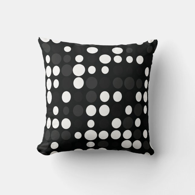 Coussin Mydeas | Points rétro gris noir et blanc (Recto)