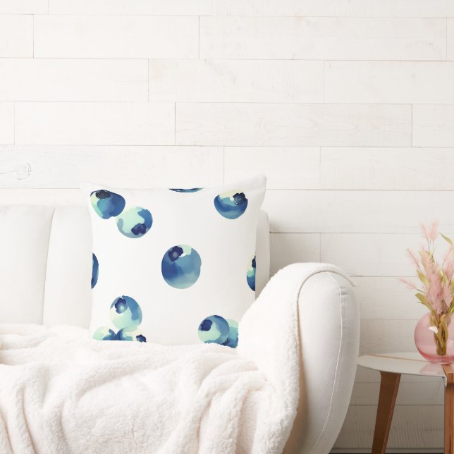 Coussin Myrtilles motif aquarelle  (Canapé)