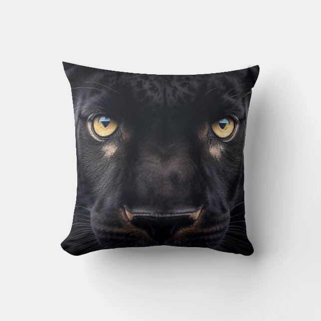 Coussin Mystérieuse Panthère Noire (Recto)