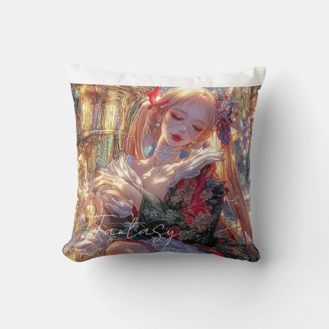 Coussin Mysterious Fantasy Girl - Gothic Art Aesthetic (Recto)