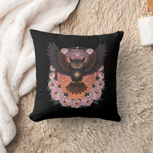Coussin Mystical Celestial Owl Throw Pillow (Couverture)