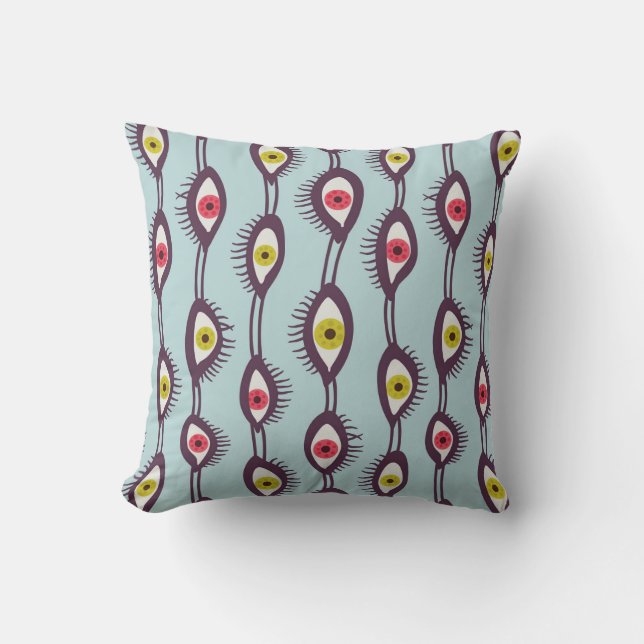 Coussin Mystical Eyes Motif - Psychedelic Trippy Design (Recto)