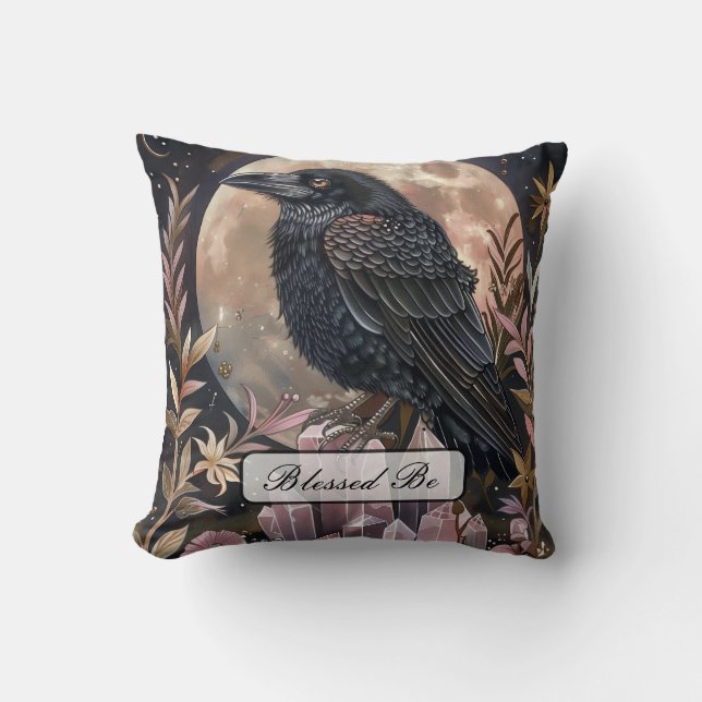 Coussin Mystical Raven Crystal (Recto)